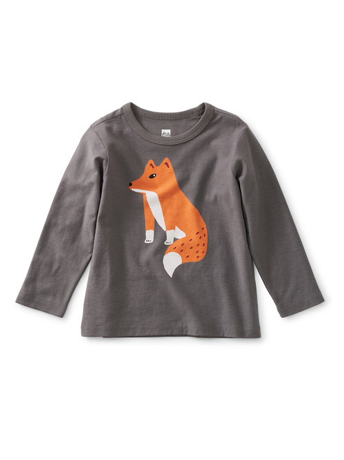 冬季狐狸宝宝图形t恤
