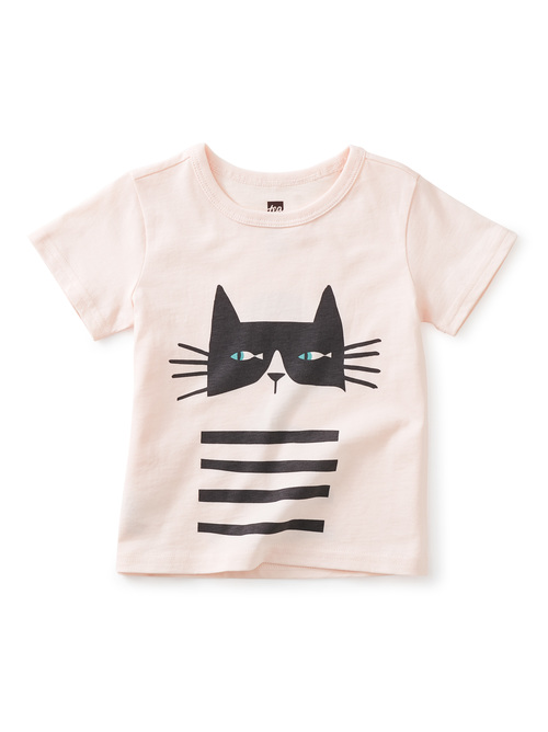猫鱼宝宝图形t恤