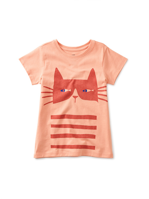 猫鱼图案t恤