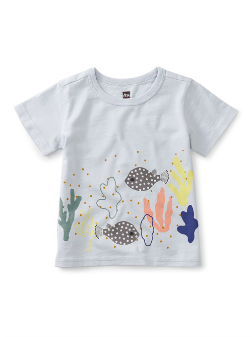 珊瑚场景婴儿图形t恤