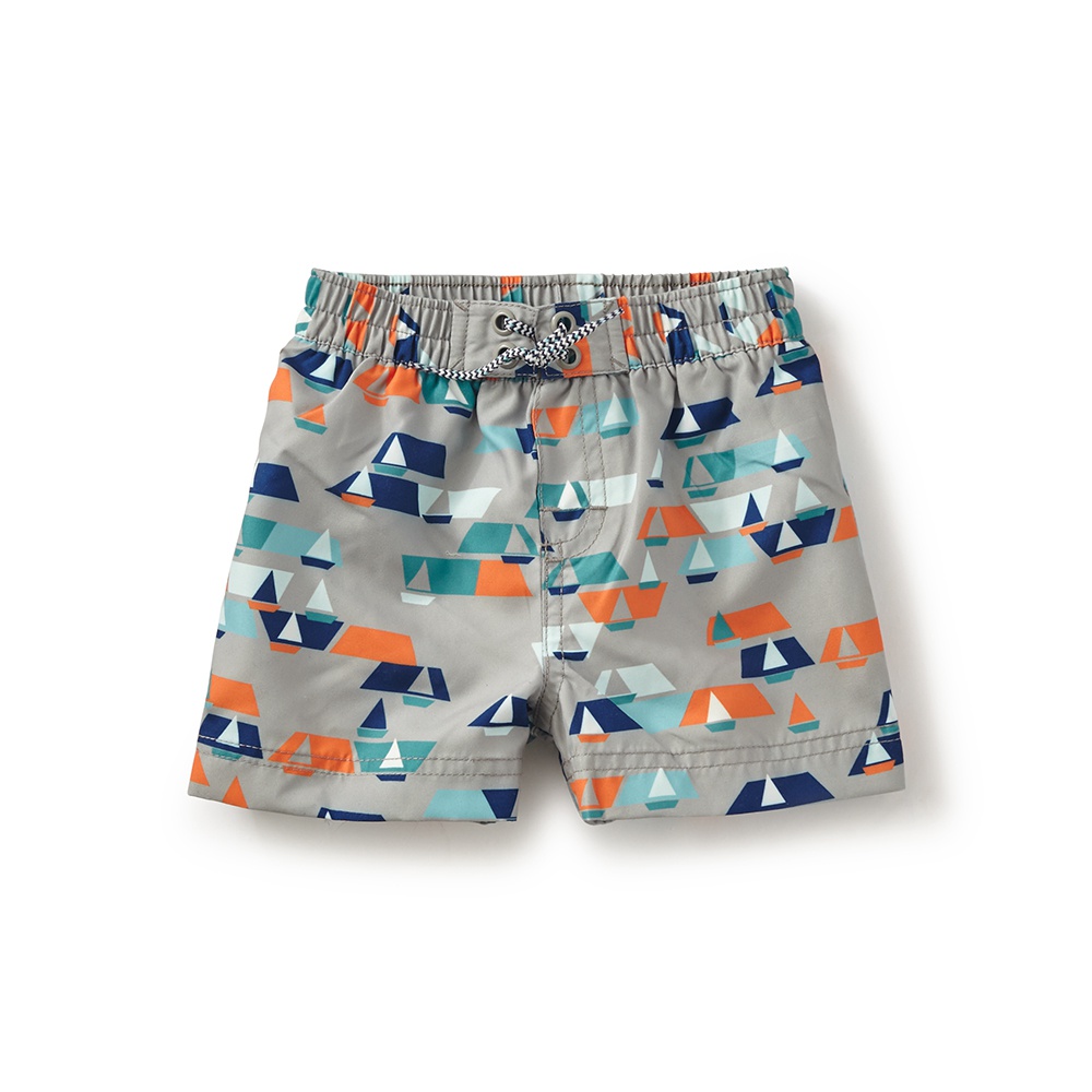 Little Boy Sail Away Baby Swim Trunks Tea Collection
