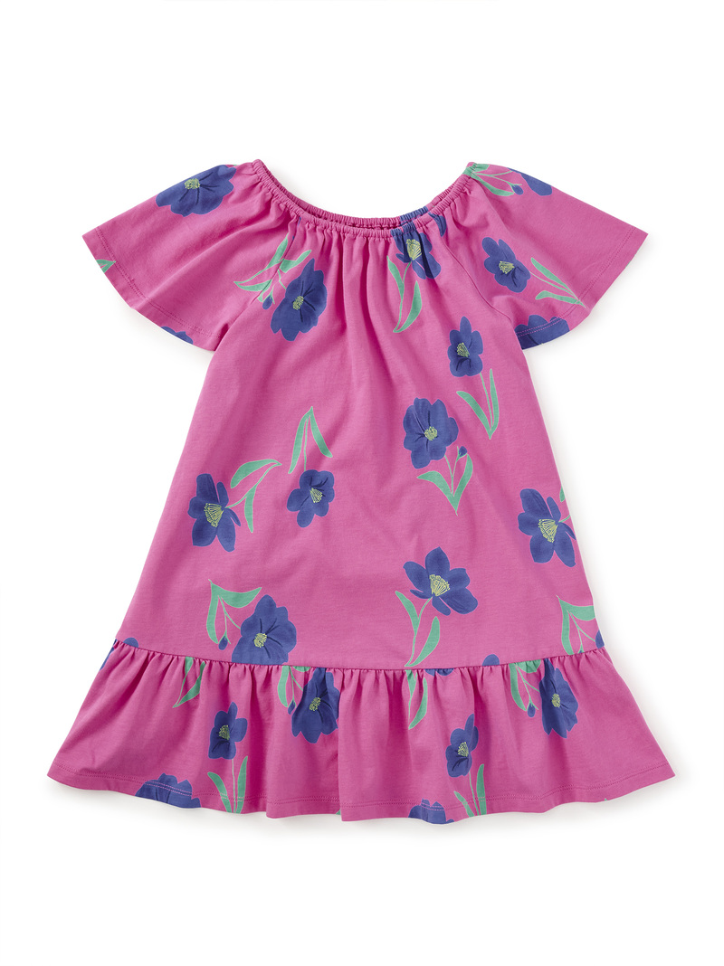 Flutter Sleeve Drop Skirt Dress