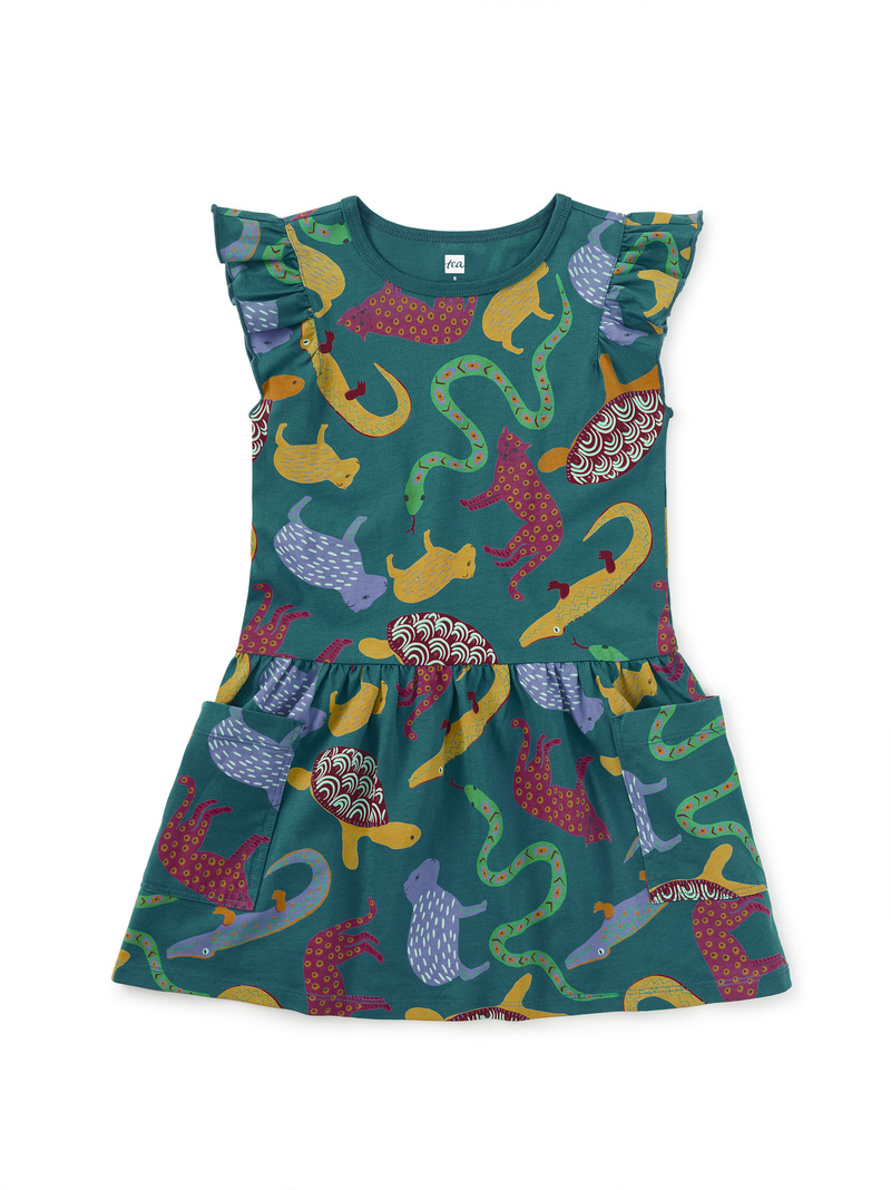 Flutter Sleeve Pocket Dress