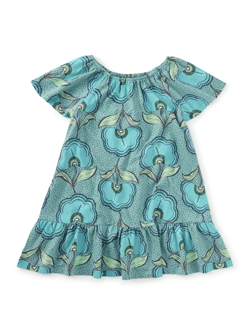 Flutter Sleeve Drop Skirt Dress