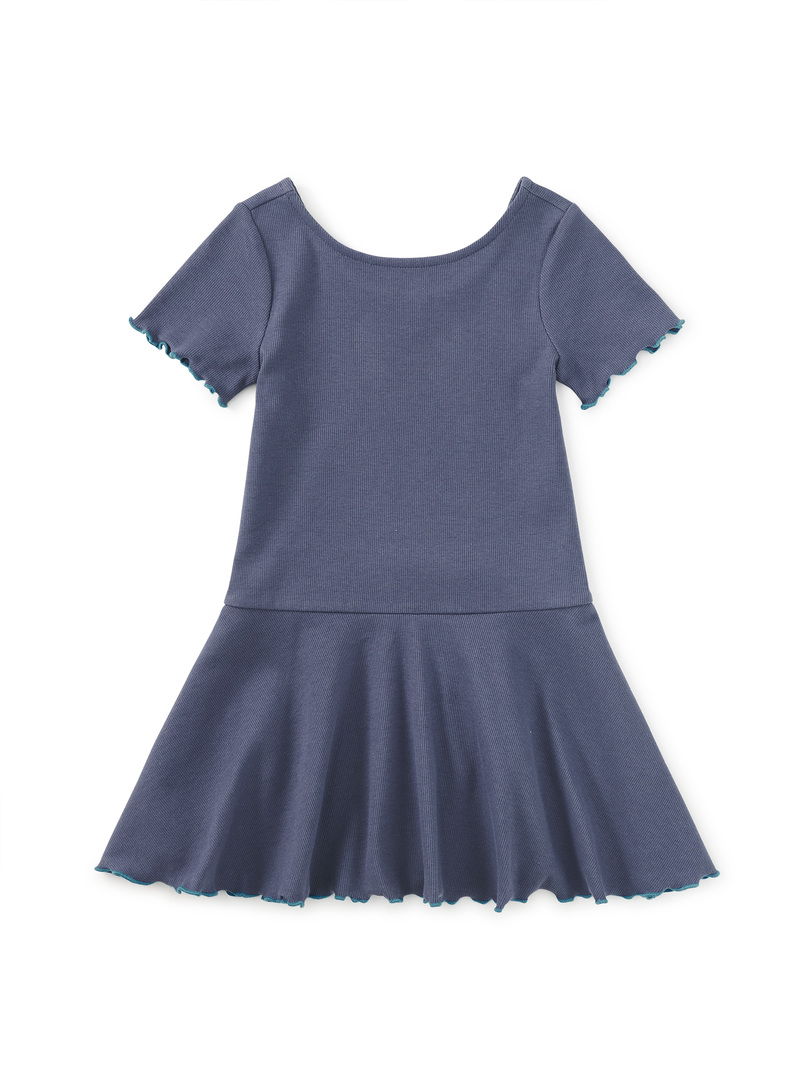 Ruffle Skater Ribbed Dress