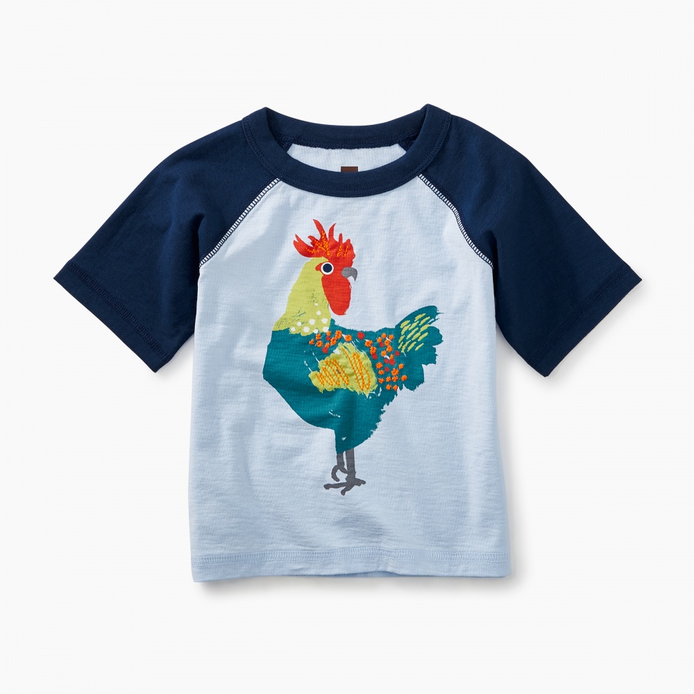 Tea Collection Rooster Graphic Baby Raglan Tee