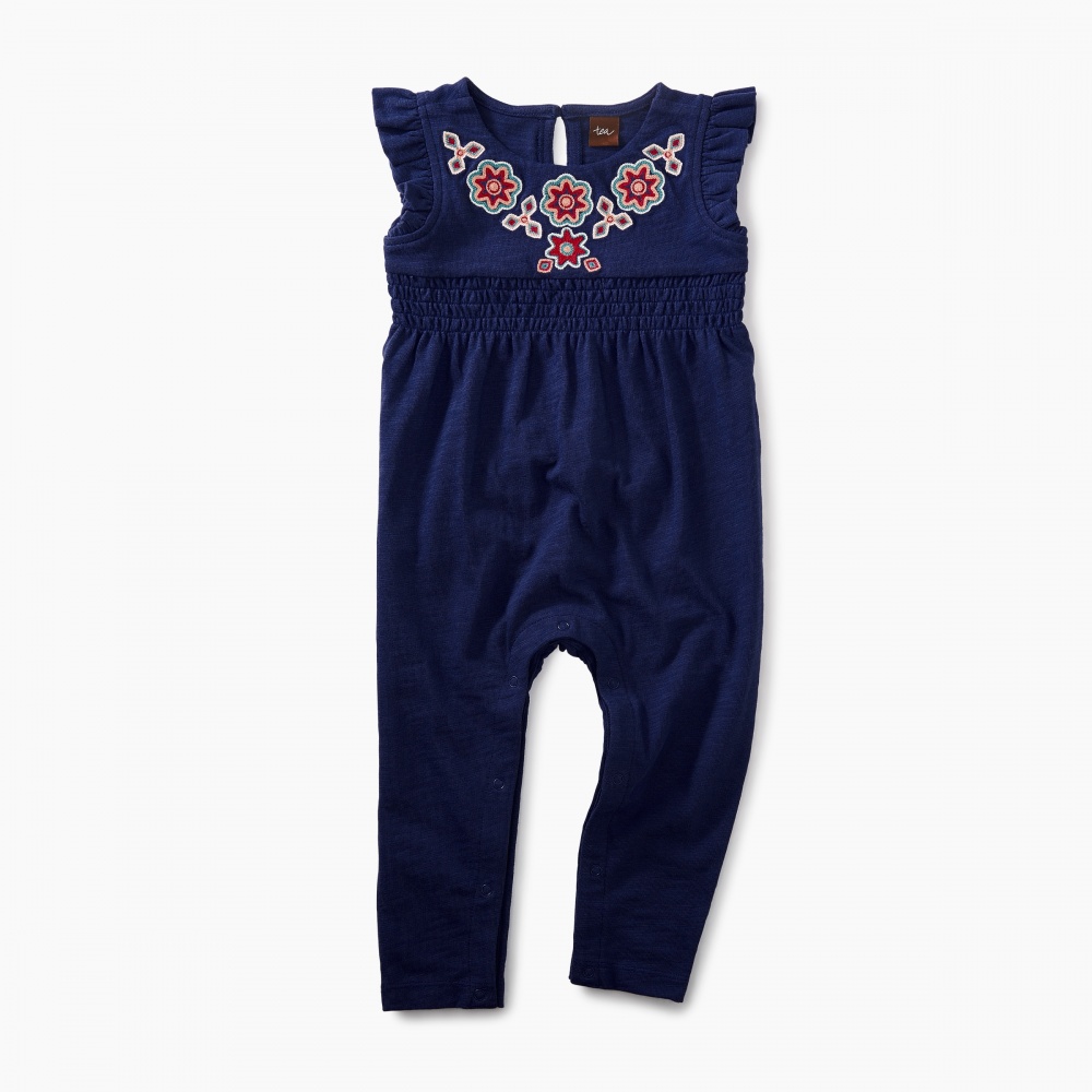 Tea Collection Berry Embroidered Romper