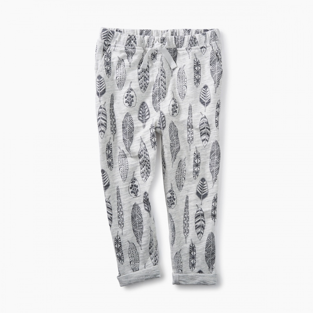 Tea Collection Feather Print Joggers