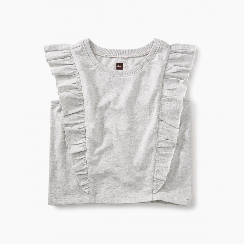Tea Collection Short Sleeve Ruffle Knit Top