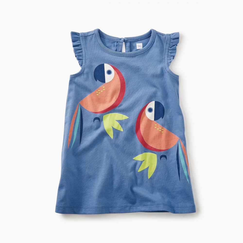 Tea Collection Parrot Graphic Baby Dress