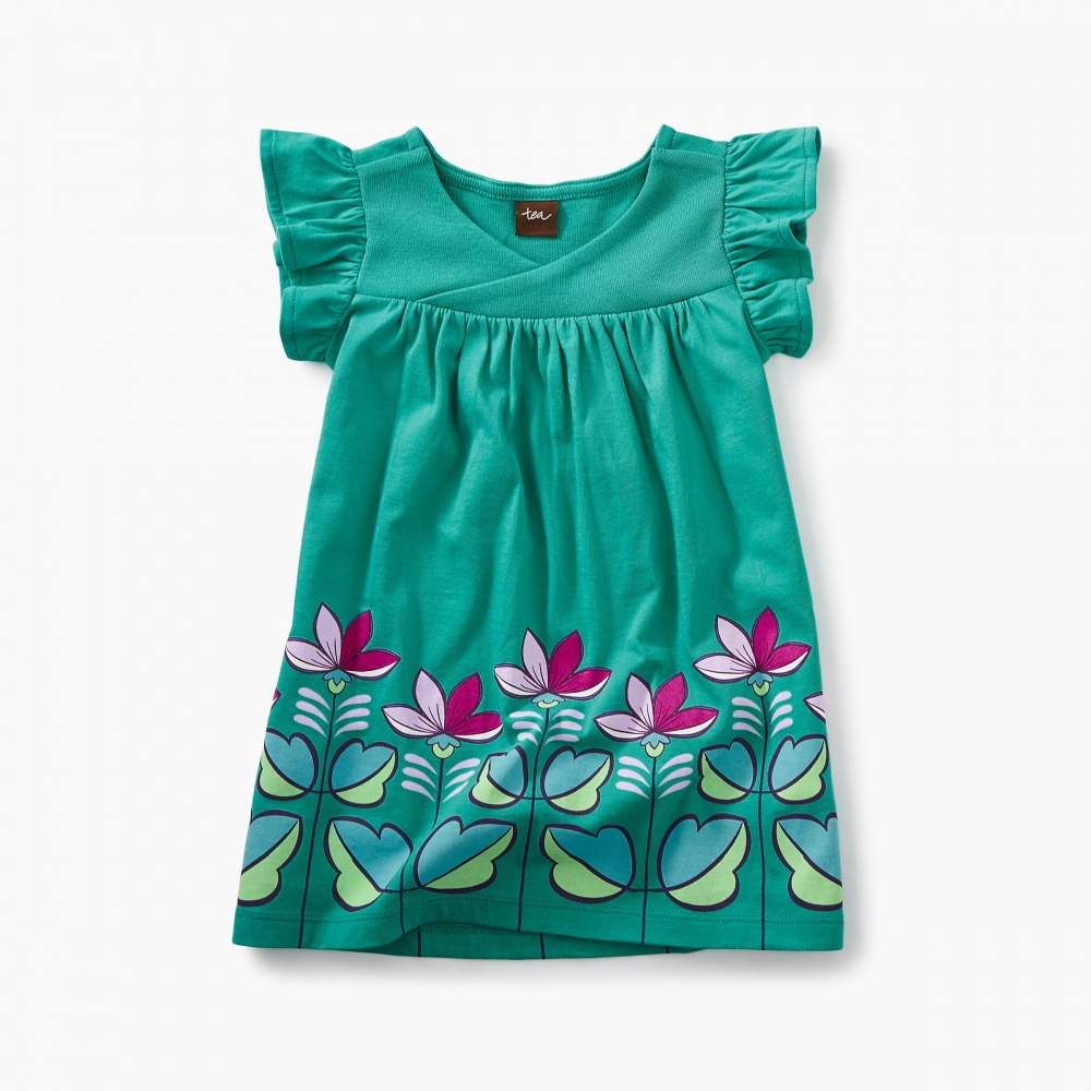 Tea Collection Graphic Wrap Neck Baby Dress