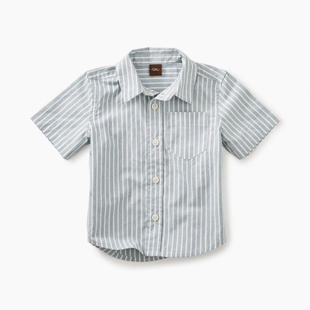Tea Collection Striped short sleeve Button Baby Shirt
