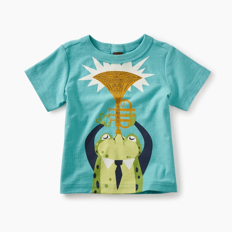 Jazz Frog Graphic Baby Tee | Tea Collection