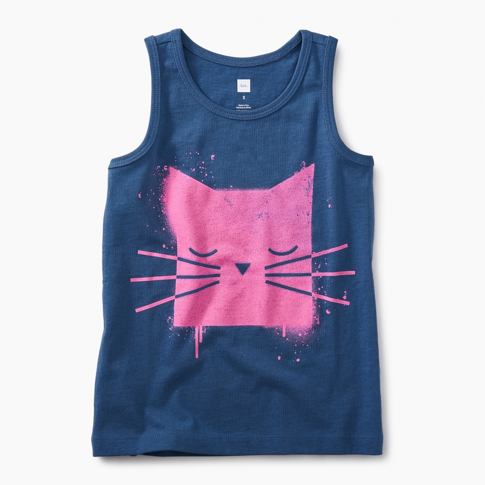Tea Collection Spray Paint Kitty Graphic Tank