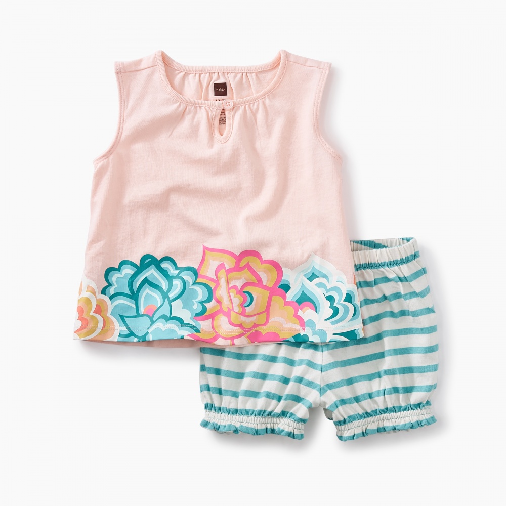 Tea Collection Floral Ruffle Bloomer Baby Outfit