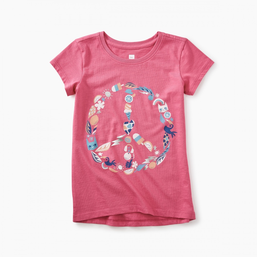 Tea Collection Peace Sign Graphic Tee