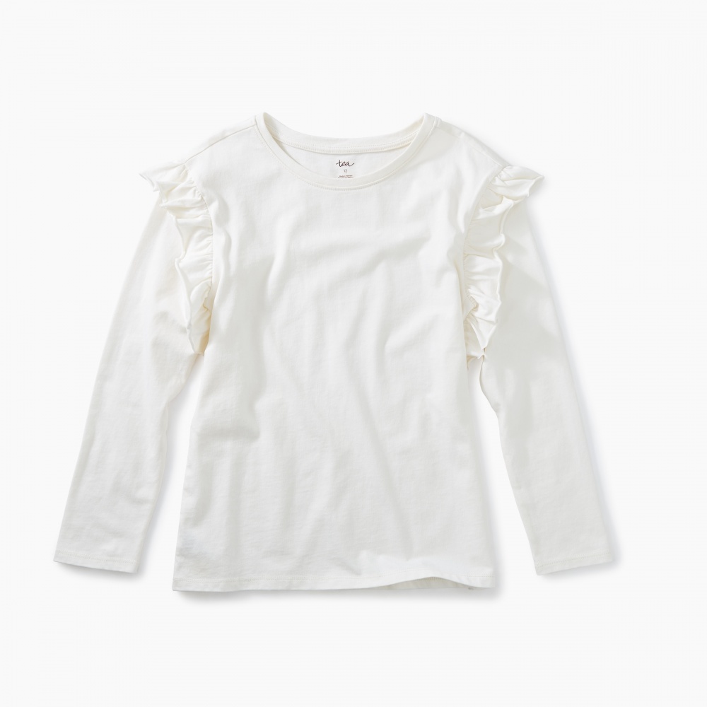 yellow ruffle sleeve top