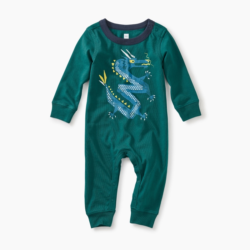 Zig Zag Dragon Graphic Romper