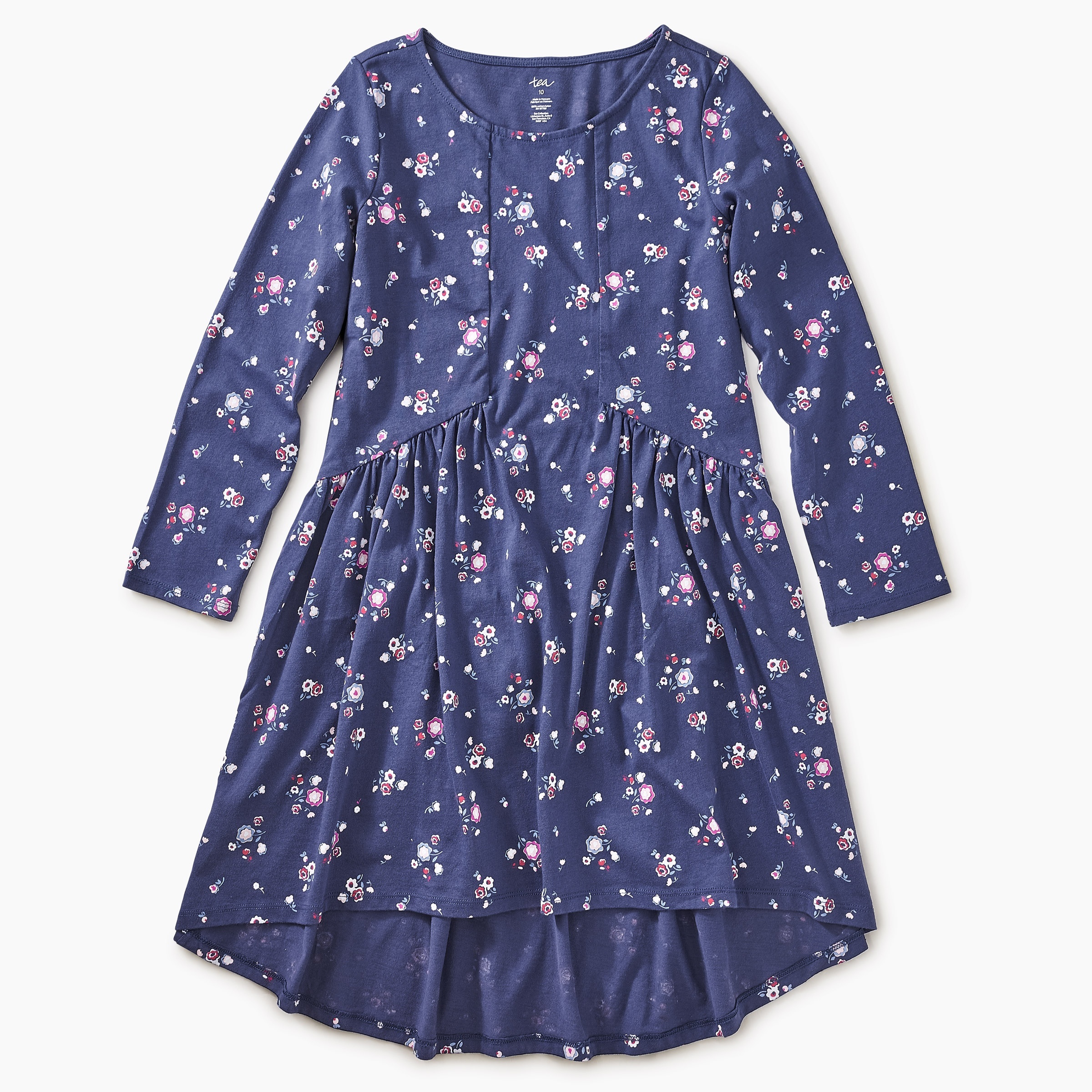 Patterned Hi-Lo Paneled Dress | Tea Collection