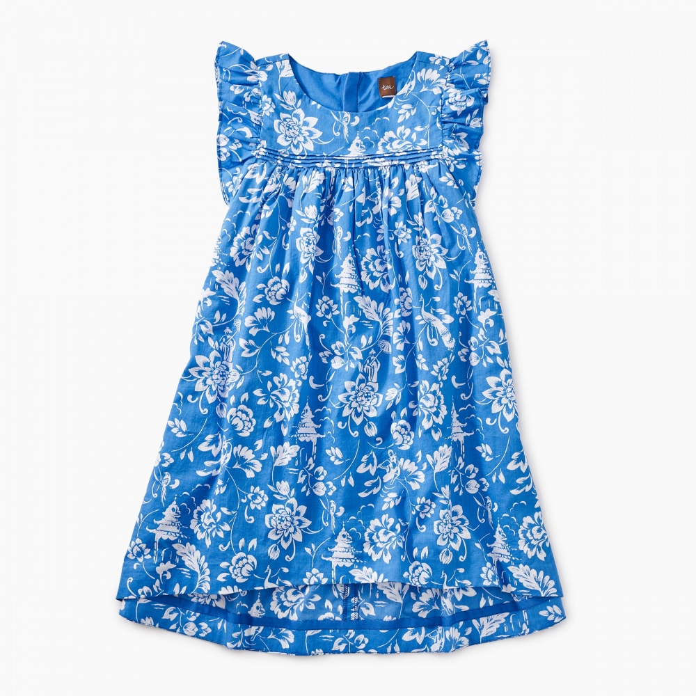 Printed Hi-Lo Woven Dress | Tea Collection