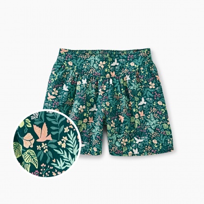 Girls Viscose Solid Peach Shorts