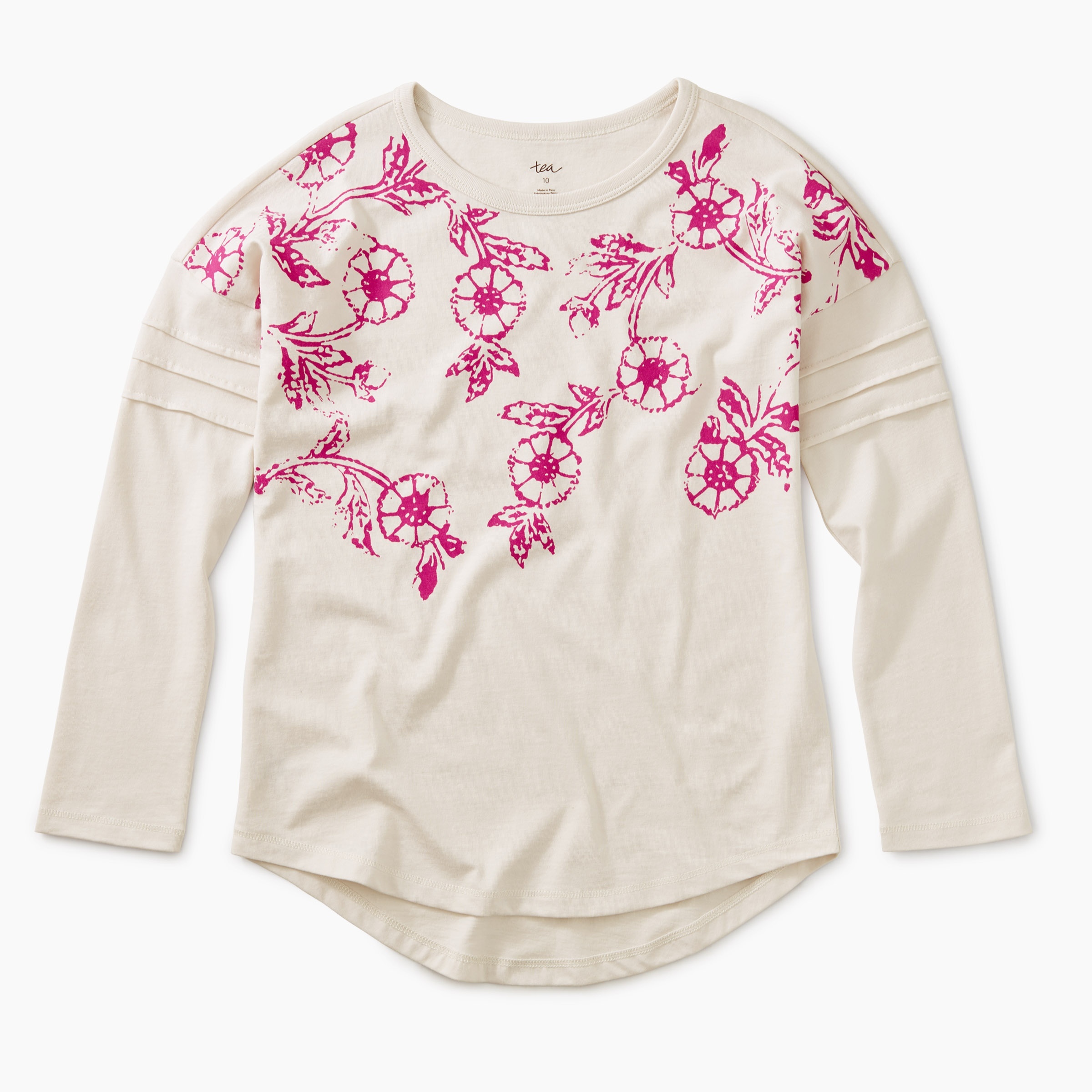 Floral Graphic Pintuck Sleeve Top | Tea Collection
