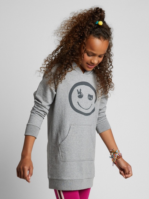 Smile Graphic Tunic Hoodie