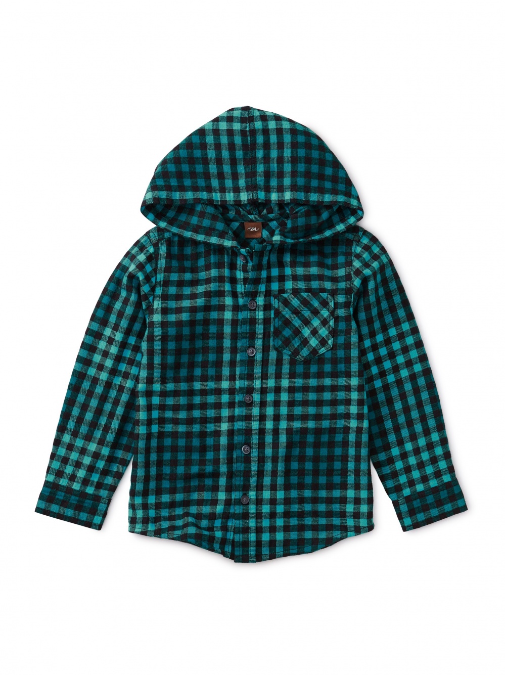 Plaid Hooded Button Up Shirt