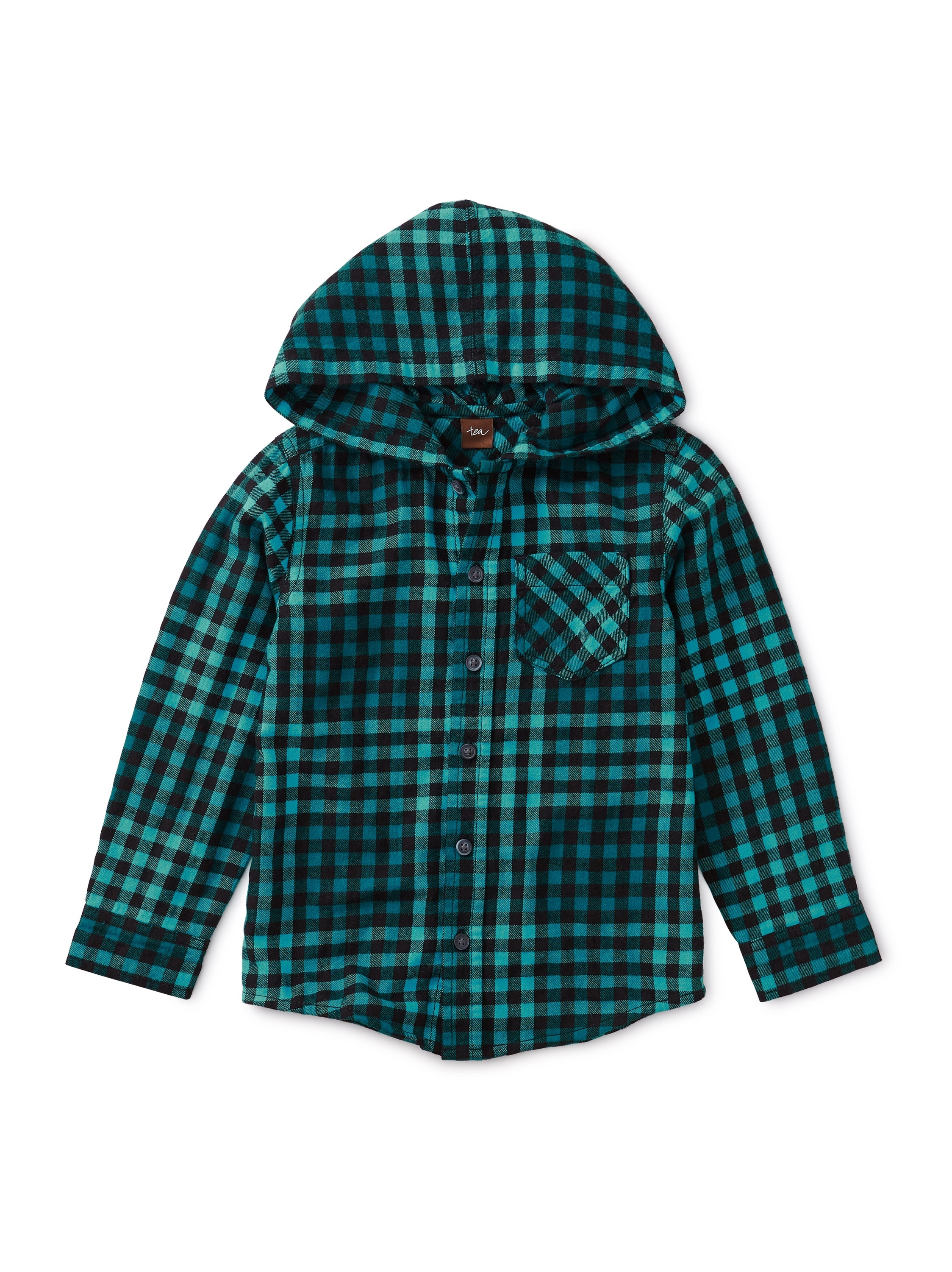 plaid button up hoodie