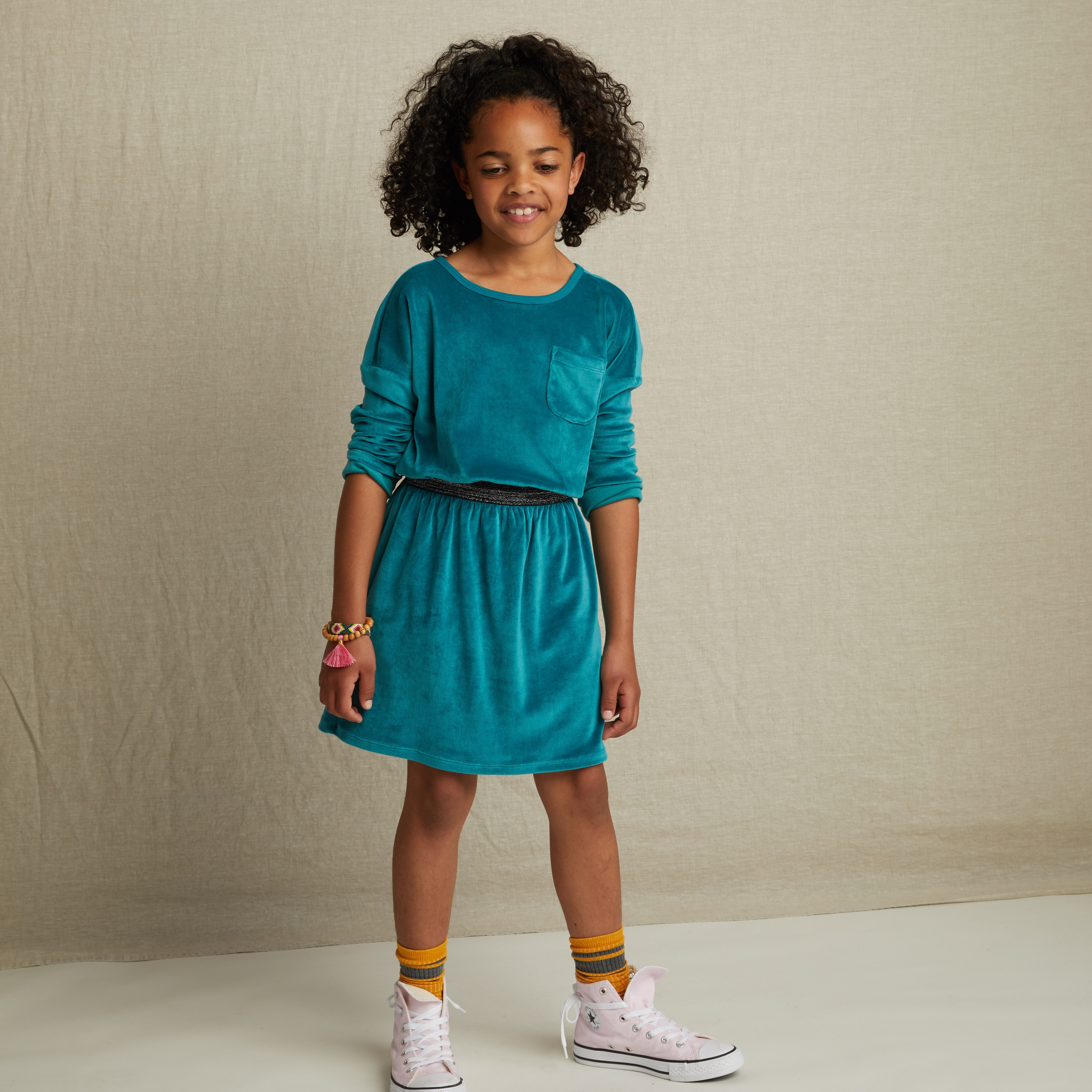 Velour Sparkle Waisted Dress Tea Collection