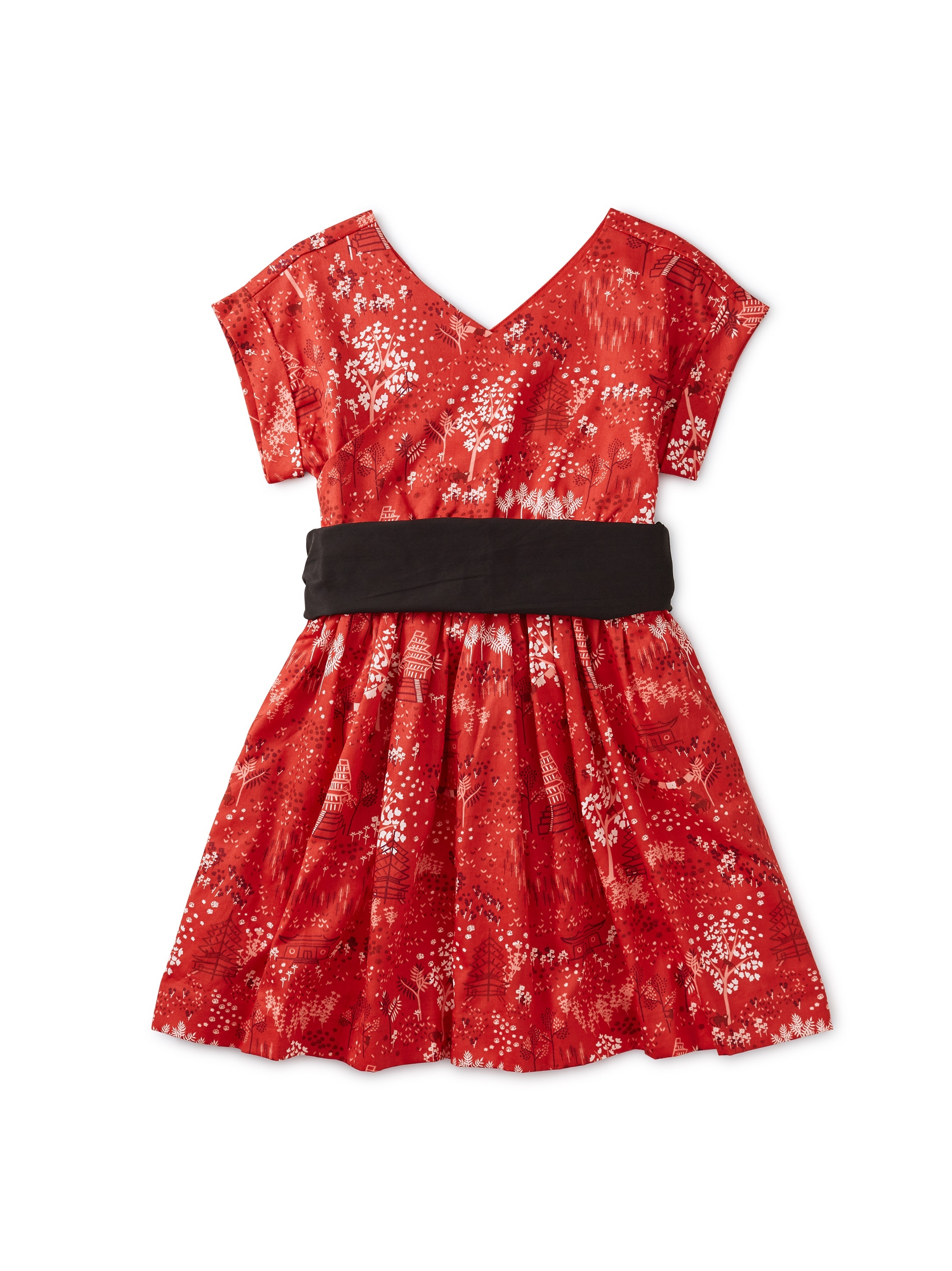 Sateen Sash Wrap Dress Tea Collection