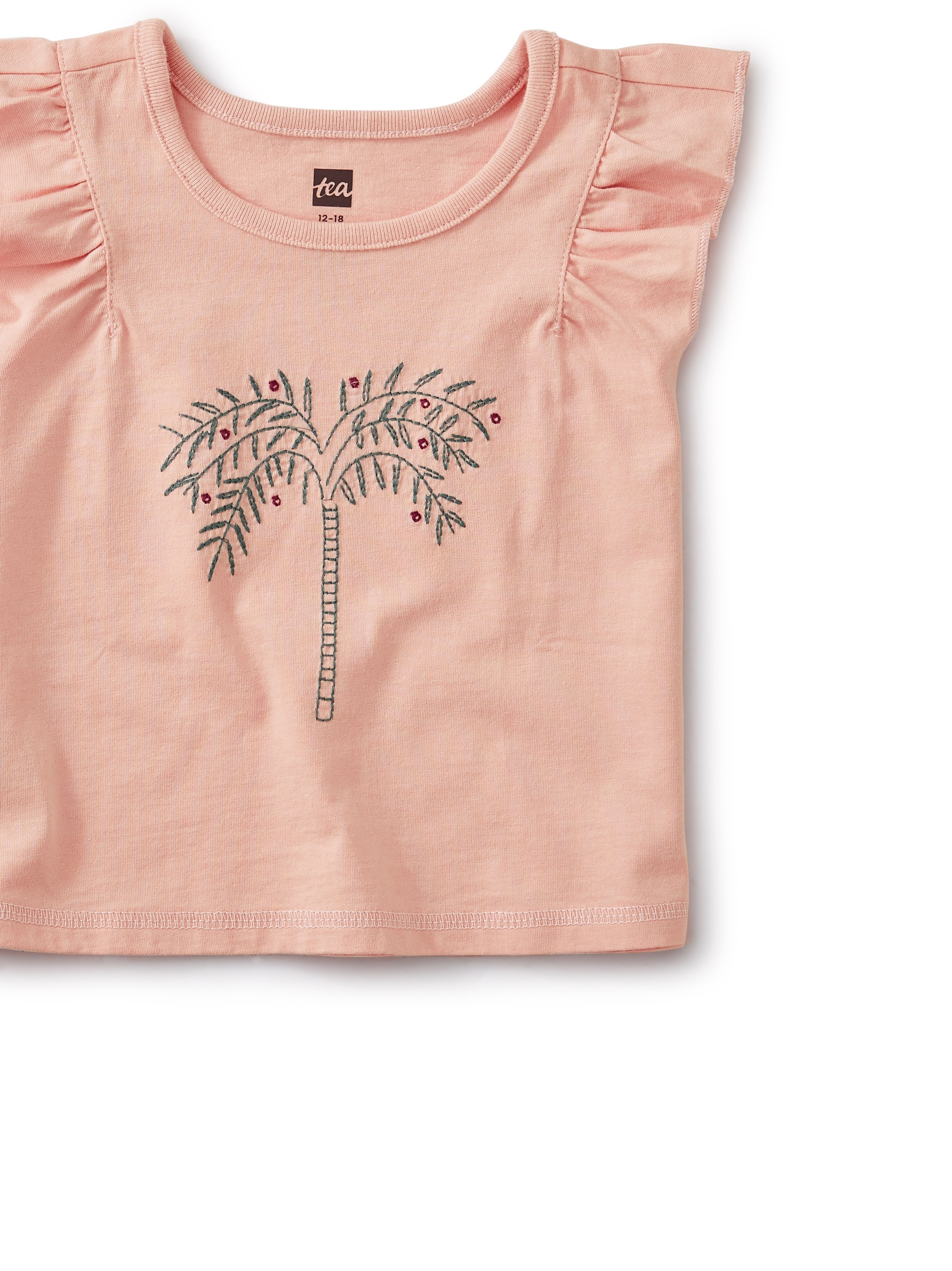 Embroidered Palm Flutter Tee | Tea Collection