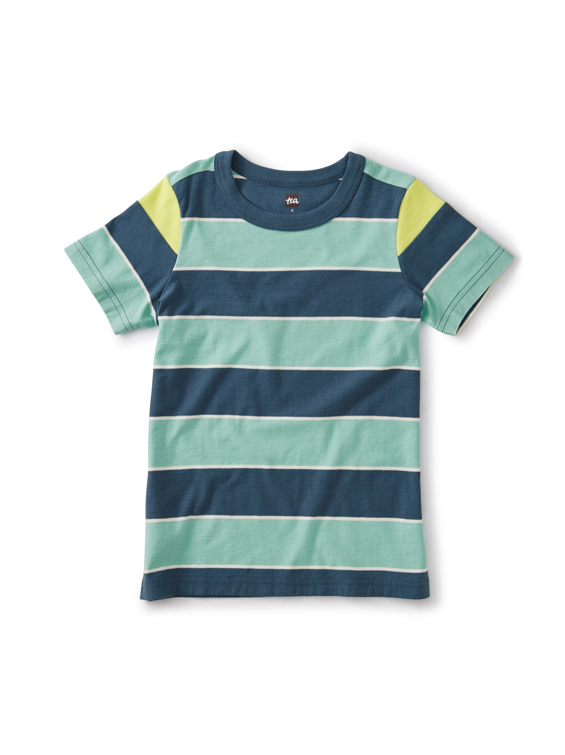 Striped Shoulder Inset Tee | Tea Collection