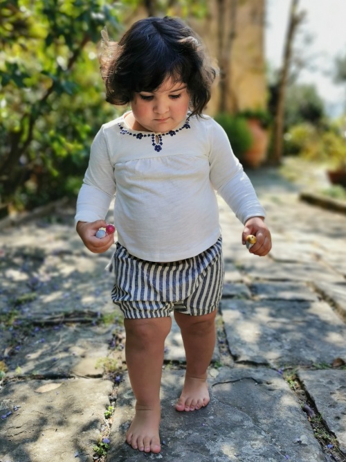 Embroidered Necklace Baby Top