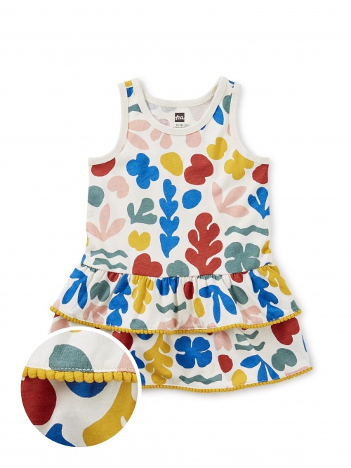 Pom Pom Trim Baby Dress