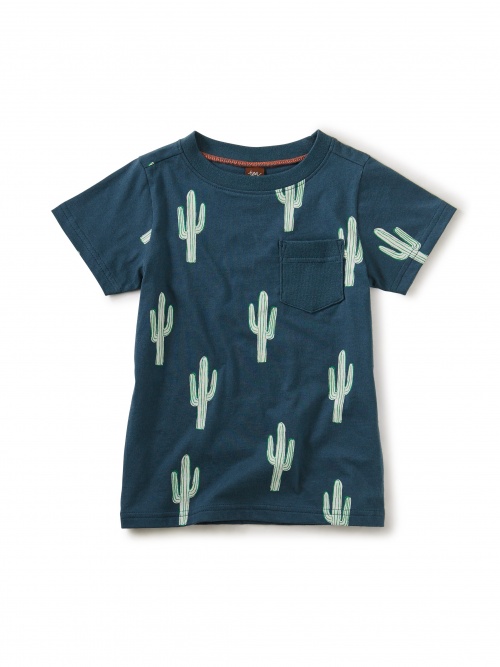 Printed Tee w/Rib Pocket