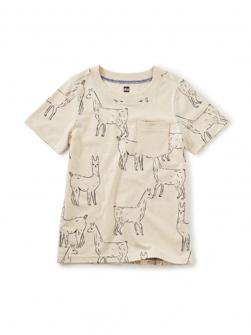 Printed Tee w/Rib Pocket