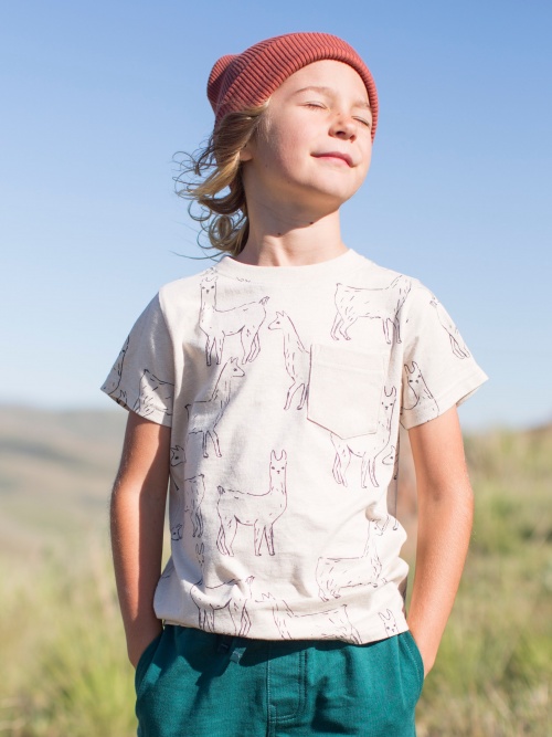 Printed Tee w/Rib Pocket