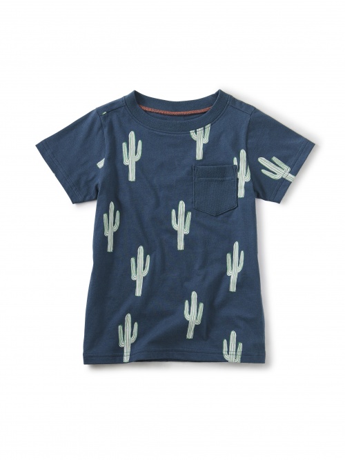 Printed Tee w/Rib Pocket