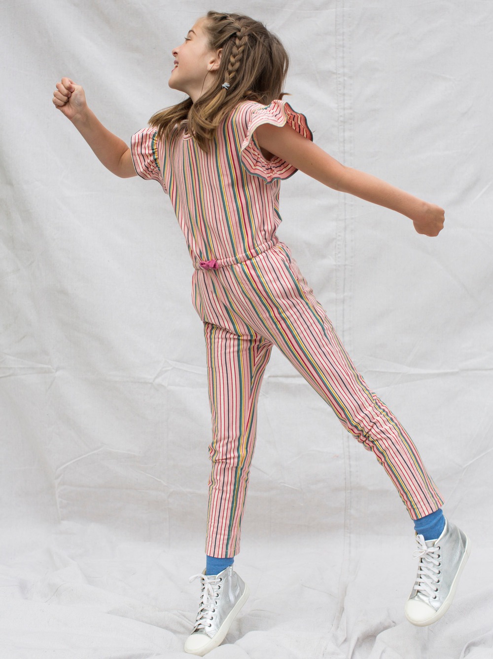 Scoop Back Ruffle Jumpsuit Tea Collection