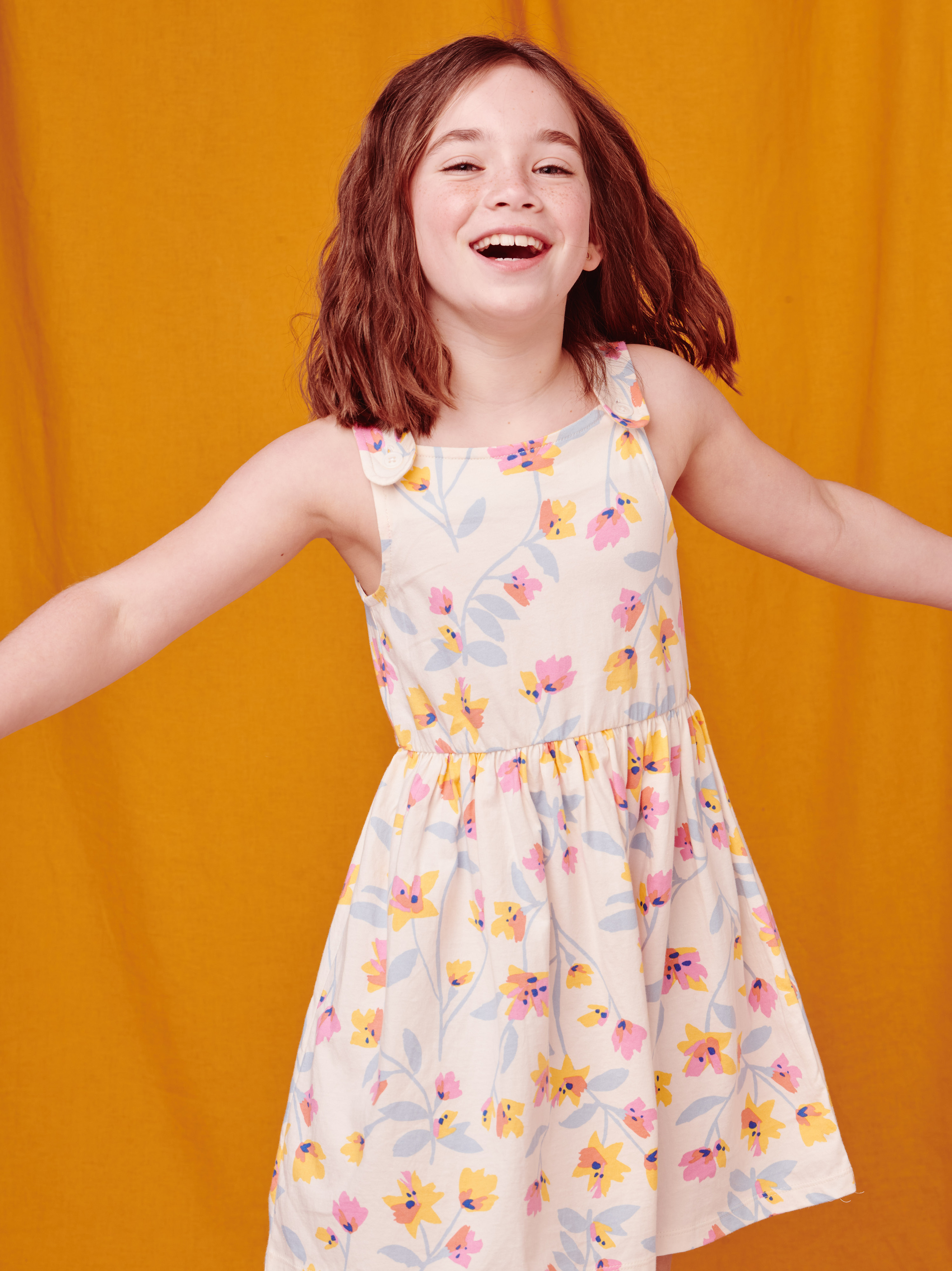 Button Shoulder Dress | Tea Collection