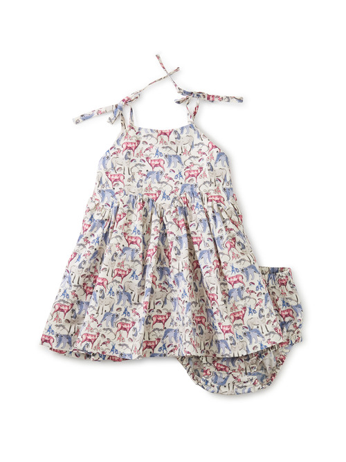 Tie Shoulder Baby Dress Set
