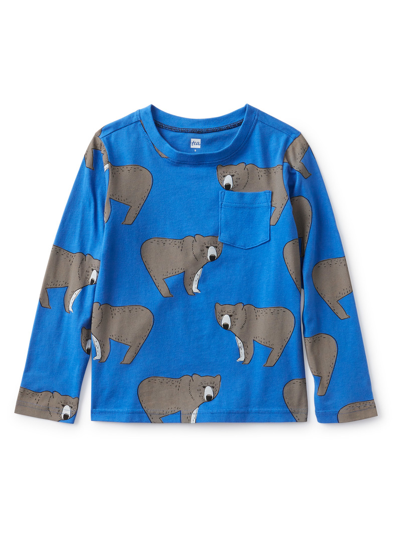 Printed Long-Sleeve Pocket Tee