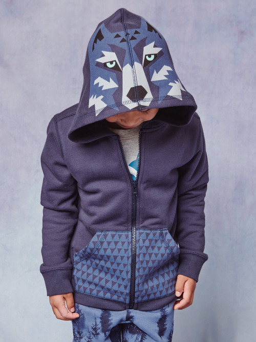 Tea Collection Wolf Head Hoodie & Printed Joggers Set