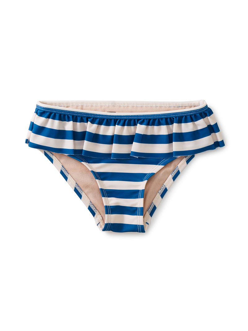 Ruffled Striped Bikini Bottoms
