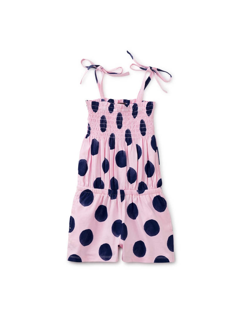 Tie Shoulder Smocked Romper