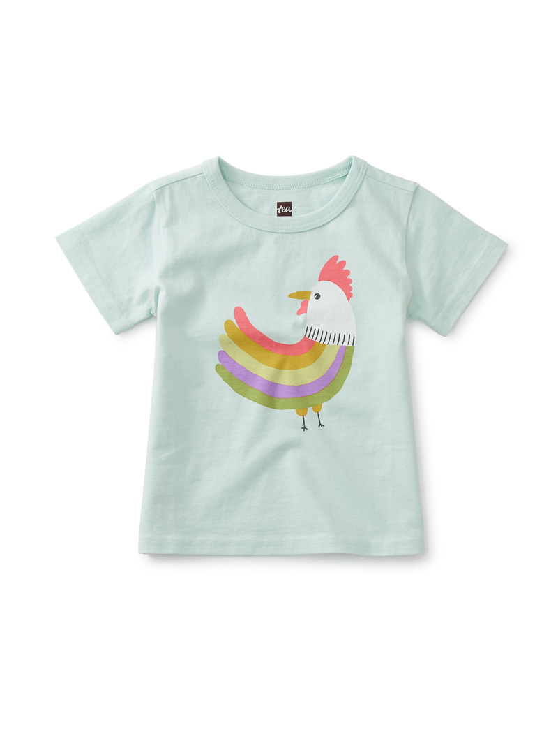 Rainbow Rooster Baby Graphic Tee