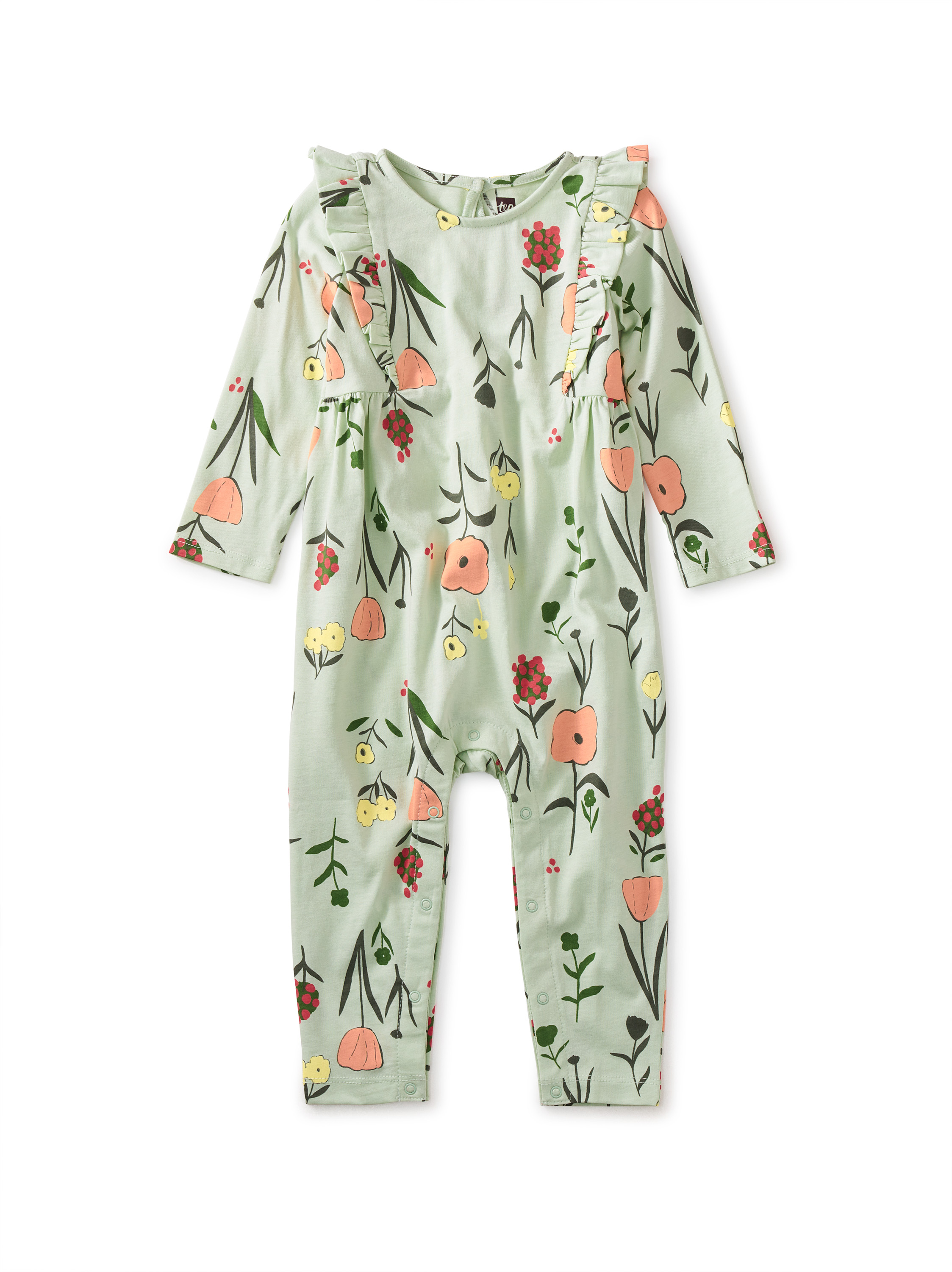 Ruffle Sleeve Baby Romper Tea Collection