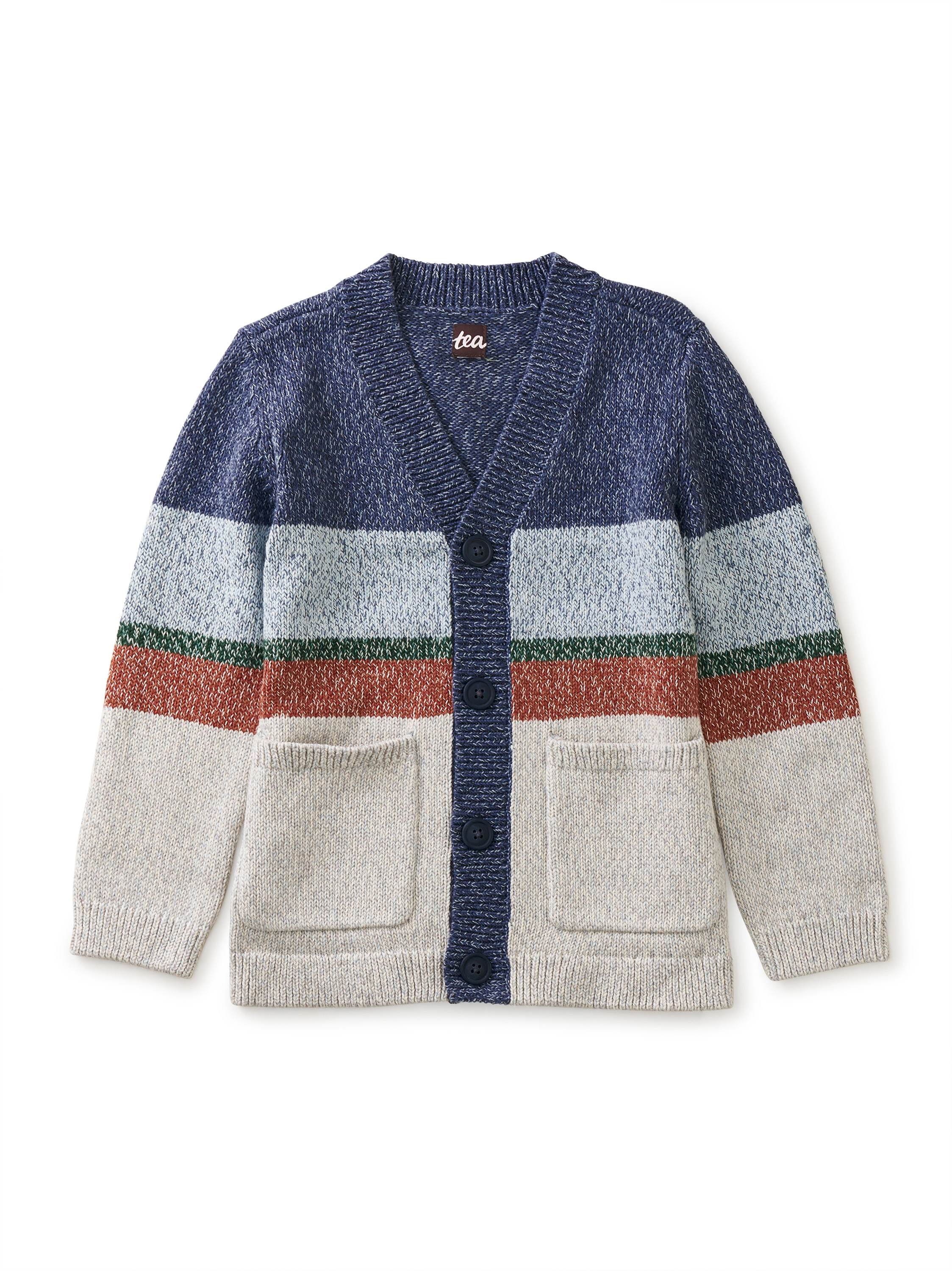 Marled Stripe Pocket Cardigan Tea Collection