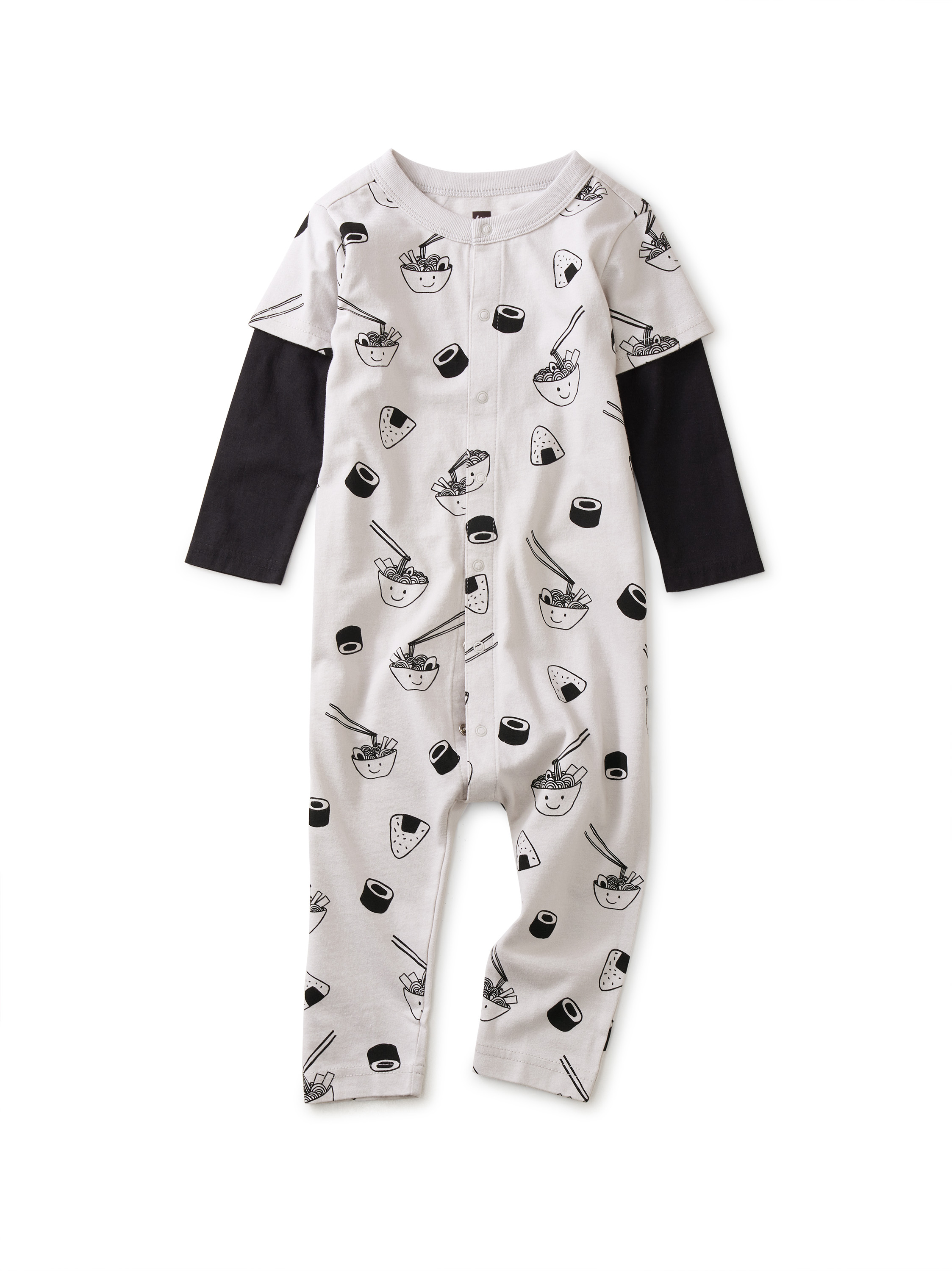 Layered Button Up Baby Romper Tea Collection